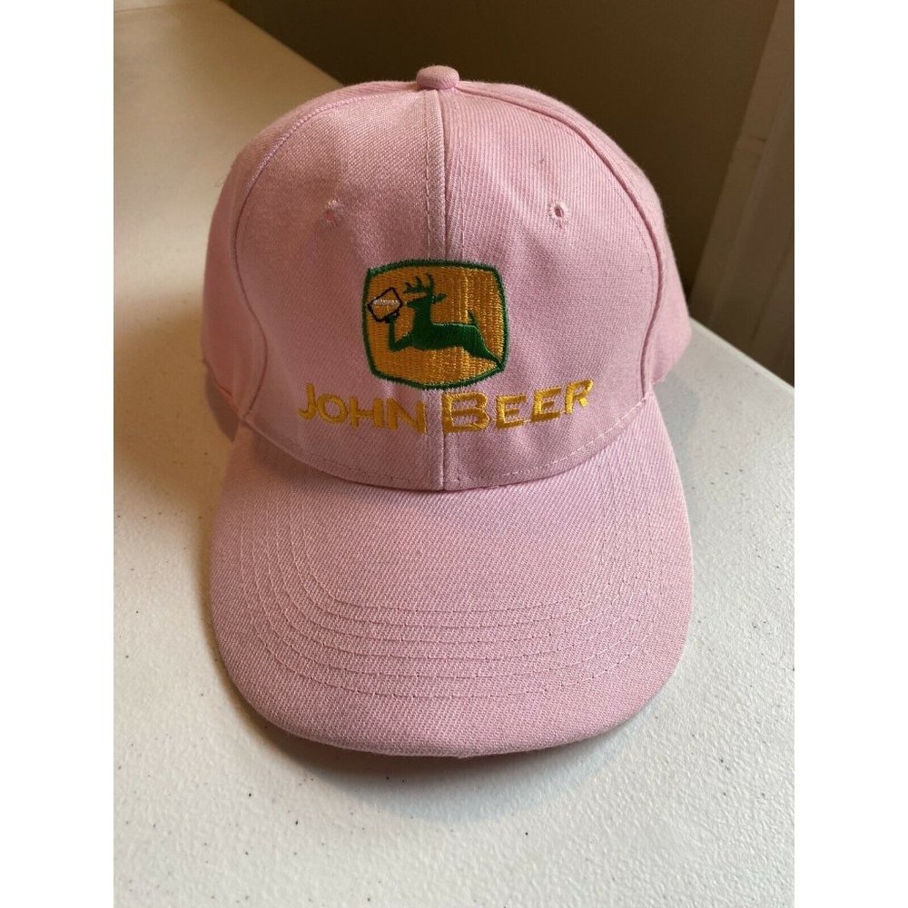 John Beer Pink Golf Baseball Cap Hat Novelty Adjus